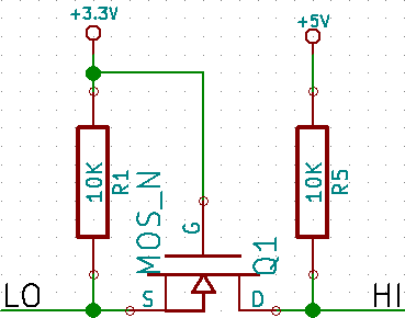 Bidirectional MOSFET level shifter