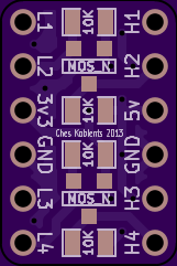 Mosfet 4-channel level shifter front